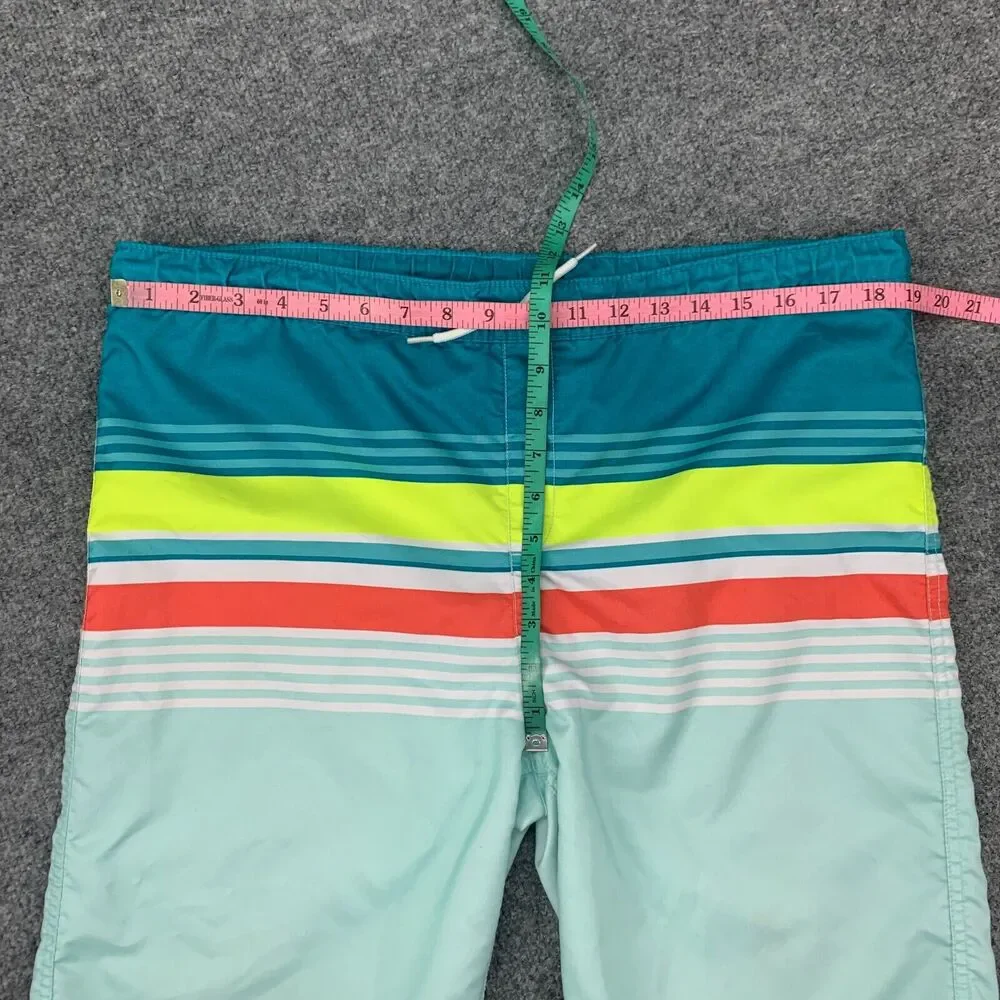 Lands End Swim Trunk Mens XL Extra Large Striped Drawstring Brief Lined *READ